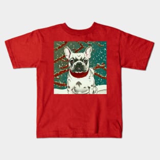 Cutest Merle French Bulldog Christmas Puppy Mom Dad Happiness Kids T-Shirt